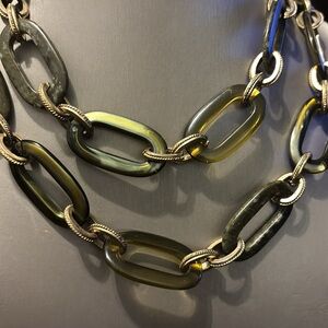 MCM / MOD Green and Gold Chain Link Necklace